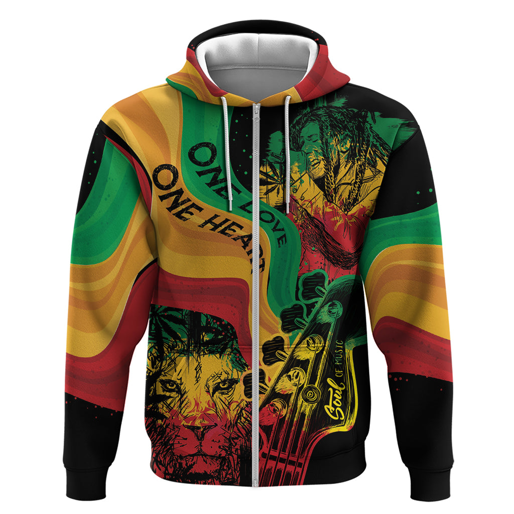 Reggae Day Zip Hoodie One Love One Heart