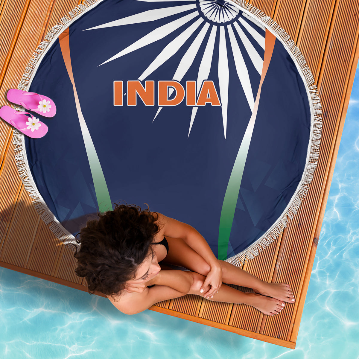 India Cricket World Cup 2024 Beach Blanket Men In Blue Dynamic LT7 - Wonder Print Shop