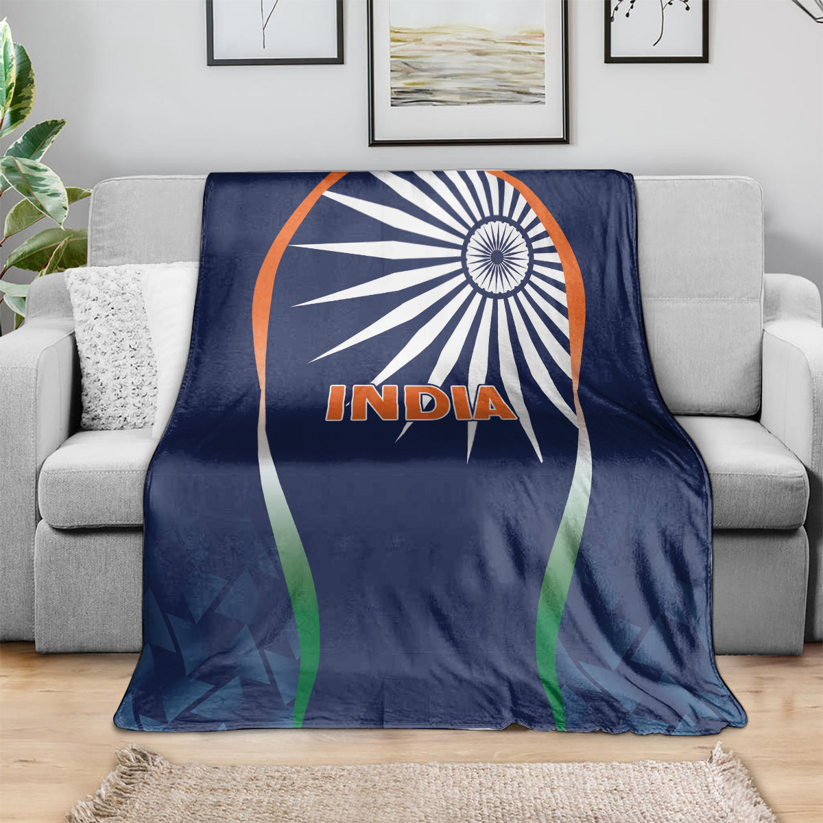 India Cricket World Cup 2024 Blanket Men In Blue Dynamic