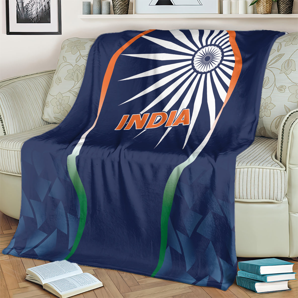 India Cricket World Cup 2024 Blanket Men In Blue Dynamic