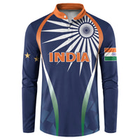 India Cricket World Cup 2024 Button Sweatshirt Men In Blue Dynamic LT7 - Wonder Print Shop