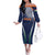 India Cricket World Cup 2024 Family Matching Off The Shoulder Long Sleeve Dress and Hawaiian Shirt Men In Blue Dynamic - Wonder Print Shop