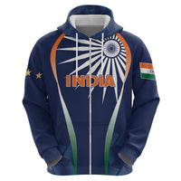 India Cricket World Cup 2024 Hoodie Men In Blue Dynamic - Wonder Print Shop