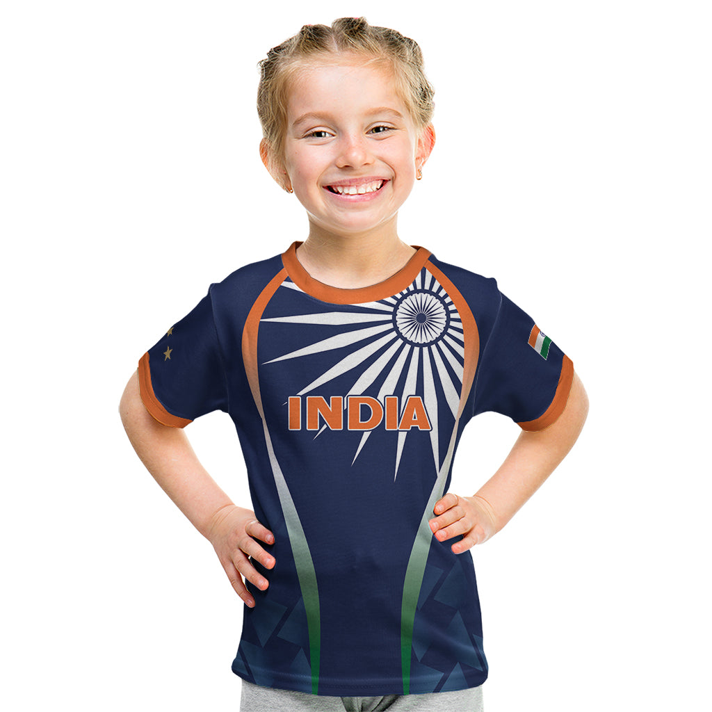 India Cricket World Cup 2024 Kid T Shirt Men In Blue Dynamic - Wonder Print Shop