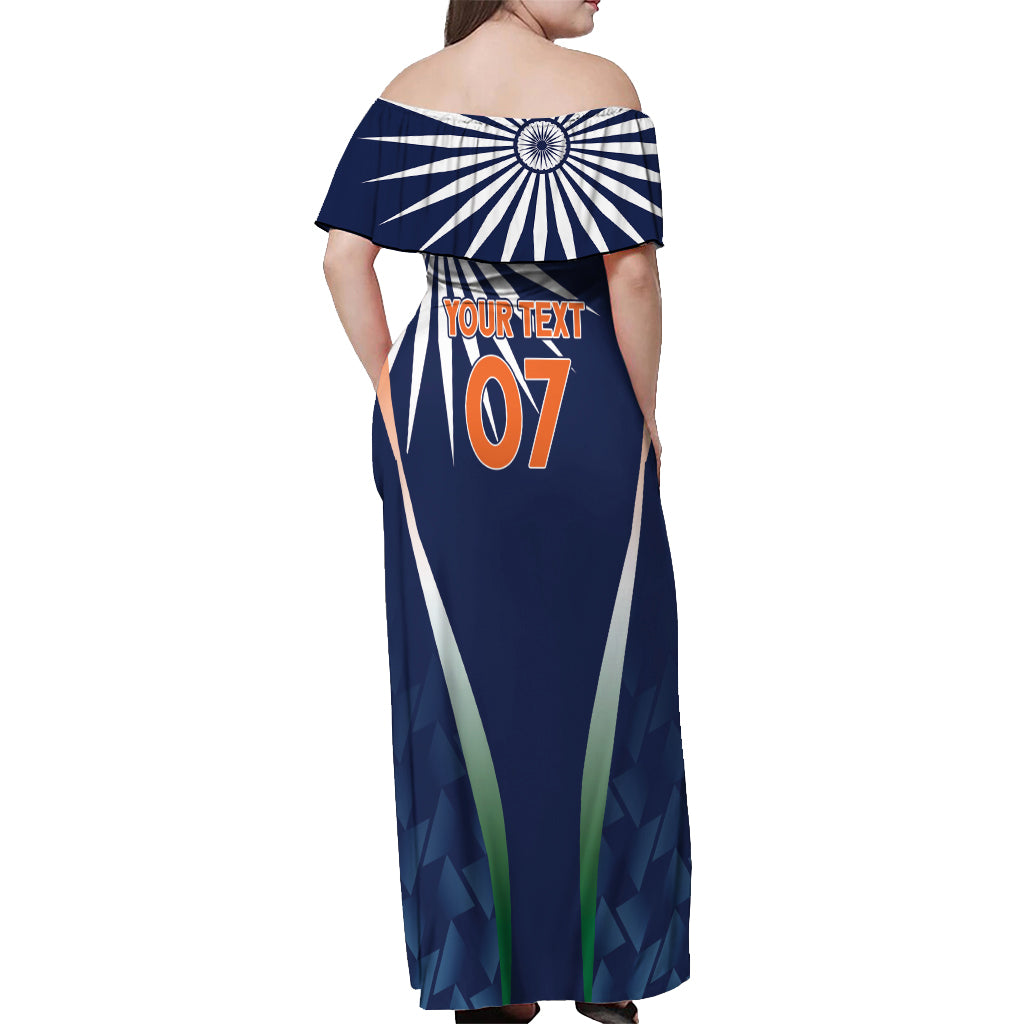 India Cricket World Cup 2024 Off Shoulder Maxi Dress Men In Blue Dynamic - Wonder Print Shop