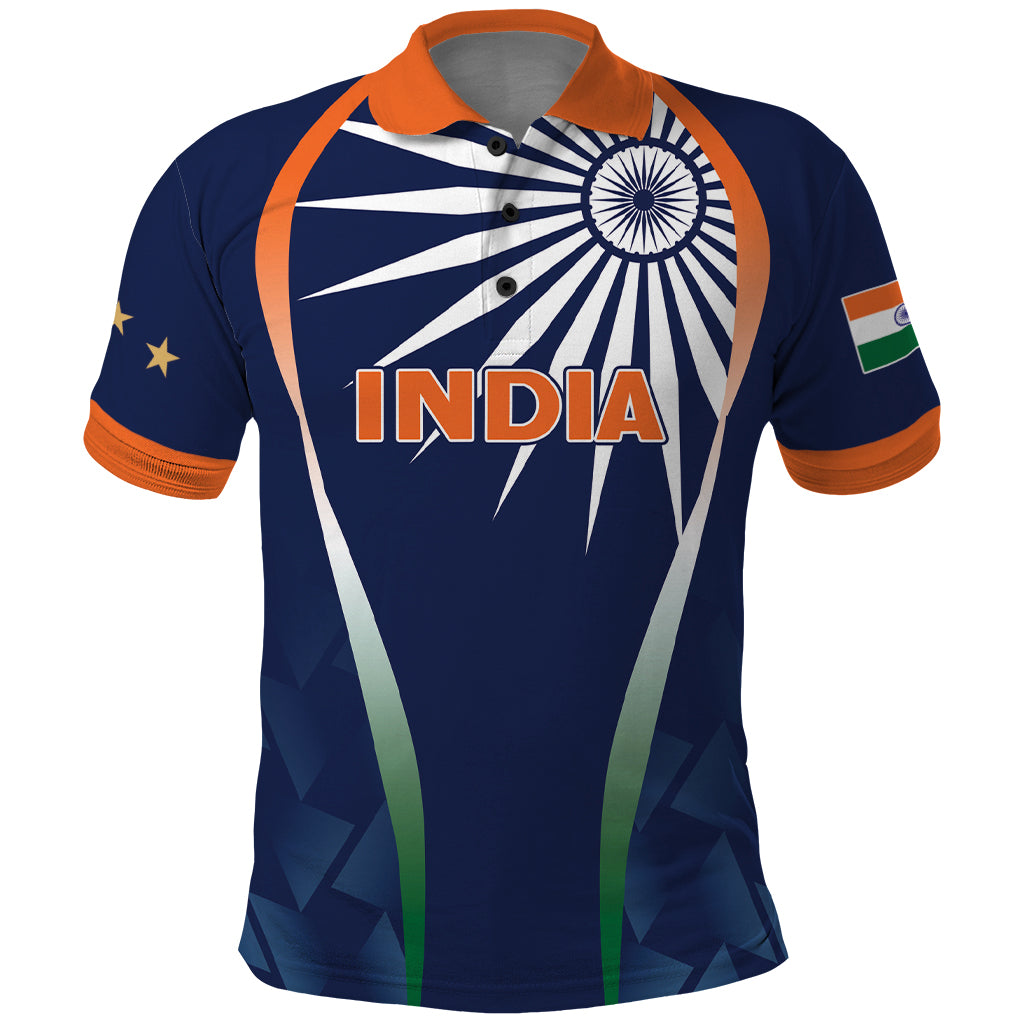 India Cricket World Cup 2024 Polo Shirt Men In Blue Dynamic