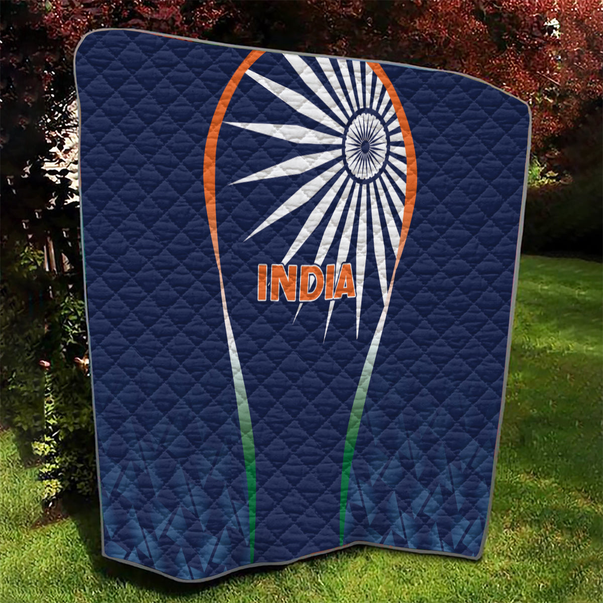 India Cricket World Cup 2024 Quilt Men In Blue Dynamic - Wonder Print Shop