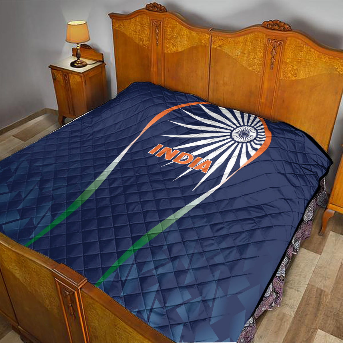 India Cricket World Cup 2024 Quilt Men In Blue Dynamic - Wonder Print Shop