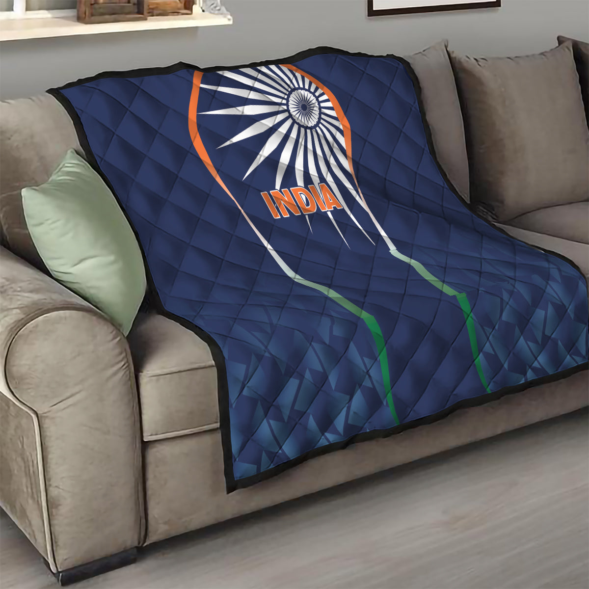 India Cricket World Cup 2024 Quilt Men In Blue Dynamic - Wonder Print Shop