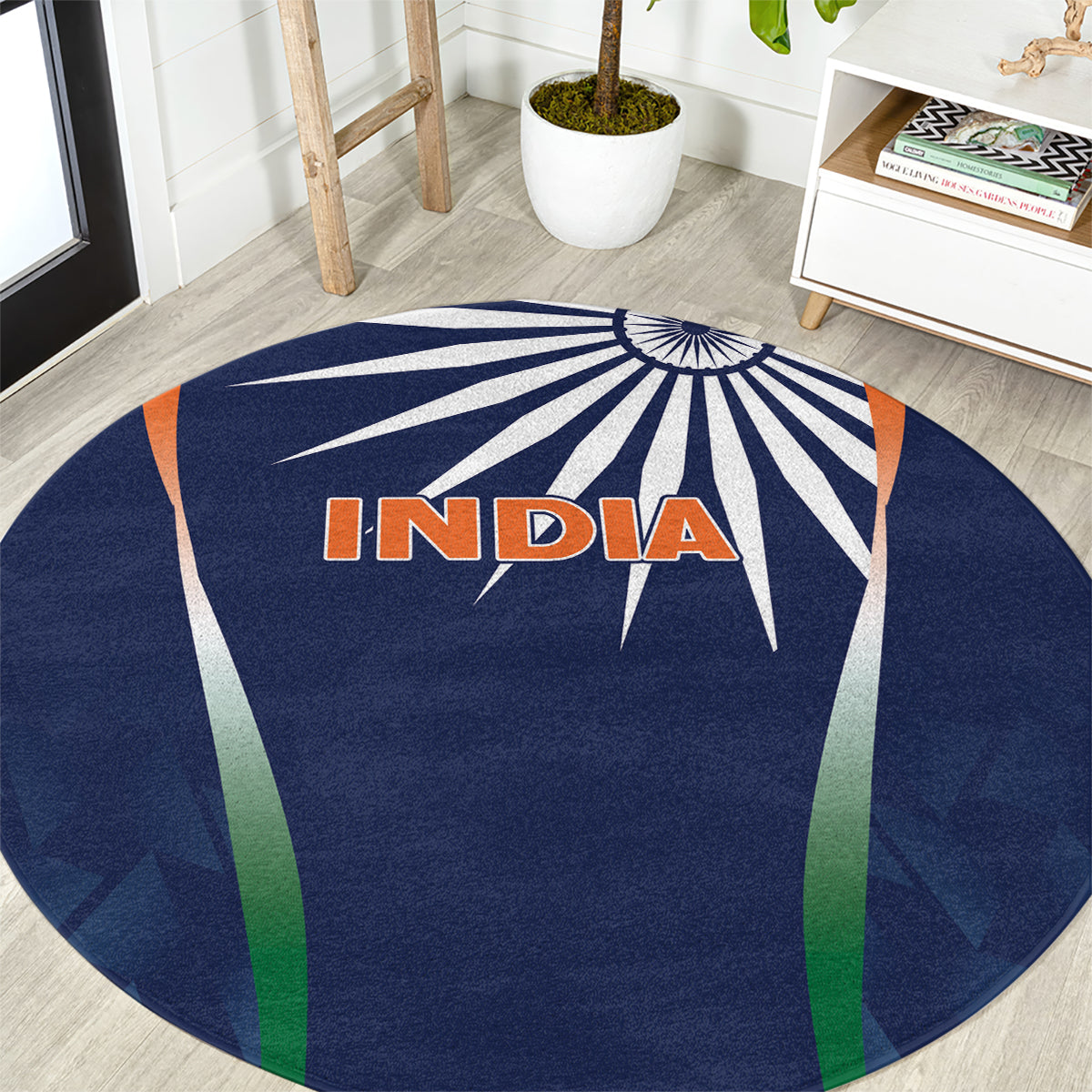 India Cricket World Cup 2024 Round Carpet Men In Blue Dynamic