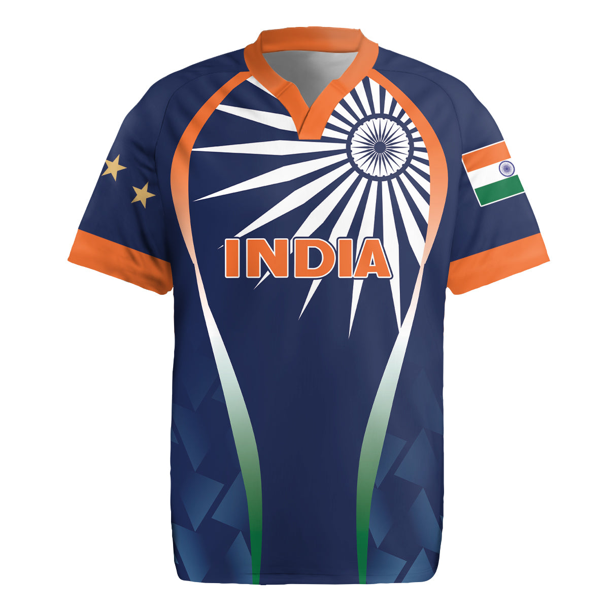 India Cricket World Cup 2024 Rugby Jersey Men In Blue Dynamic - Wonder Print Shop