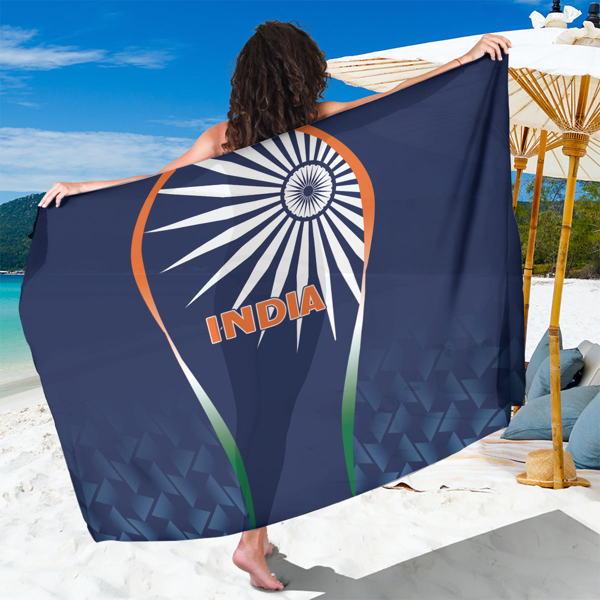 India Cricket World Cup 2024 Sarong Men In Blue Dynamic - Wonder Print Shop