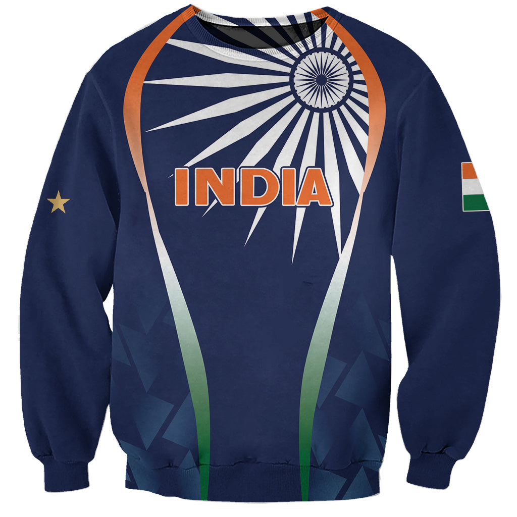 India Cricket World Cup 2024 Sweatshirt Men In Blue Dynamic - Wonder Print Shop