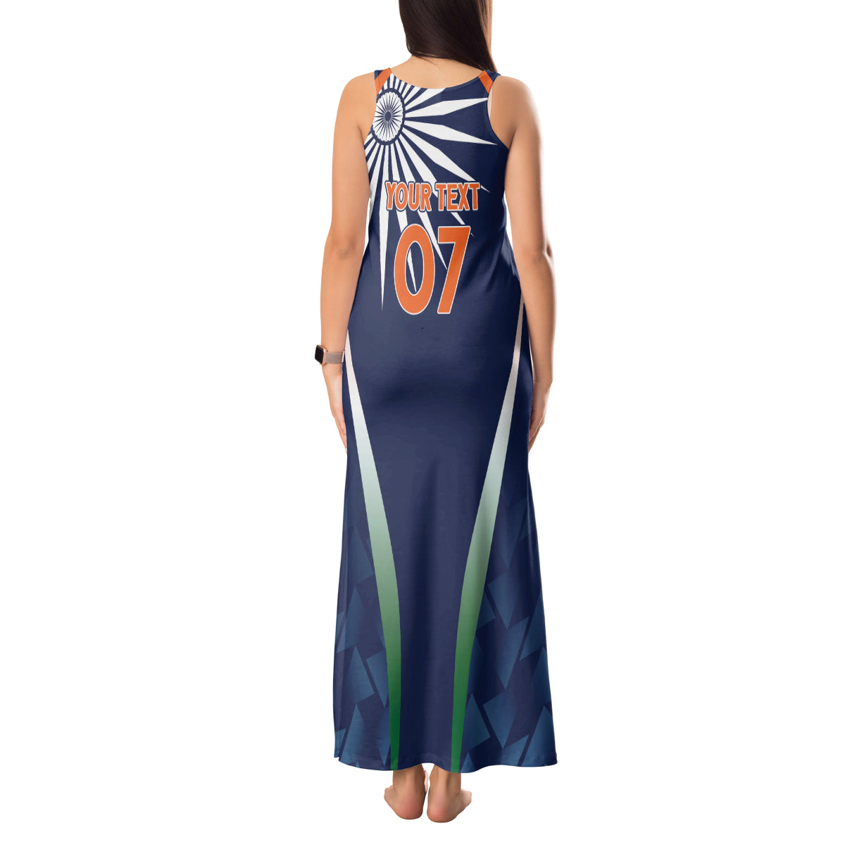 India Cricket World Cup 2024 Tank Maxi Dress Men In Blue Dynamic - Wonder Print Shop