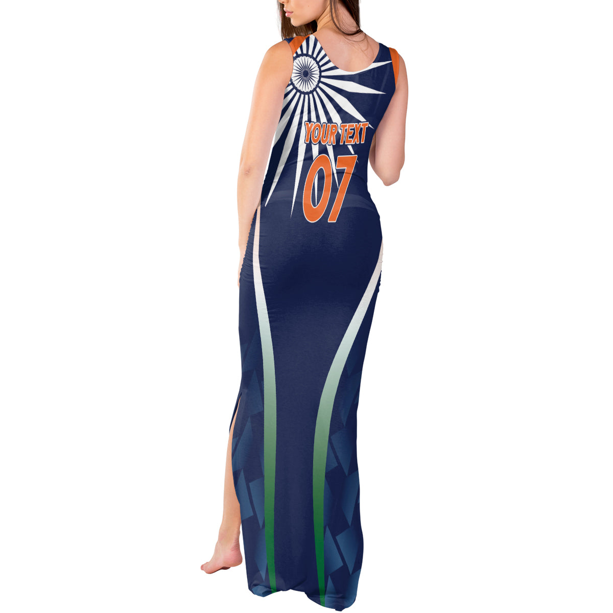 India Cricket World Cup 2024 Tank Maxi Dress Men In Blue Dynamic - Wonder Print Shop