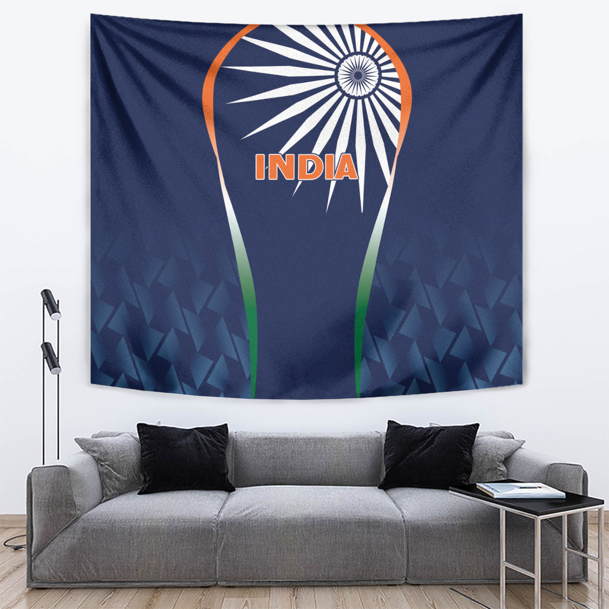 India Cricket World Cup 2024 Tapestry Men In Blue Dynamic - Wonder Print Shop