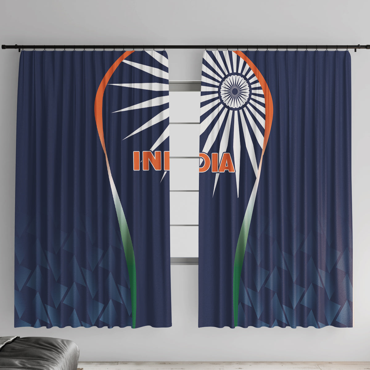 India Cricket World Cup 2024 Window Curtain Men In Blue Dynamic - Wonder Print Shop