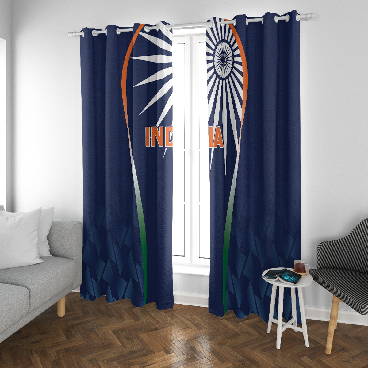 India Cricket World Cup 2024 Window Curtain Men In Blue Dynamic - Wonder Print Shop