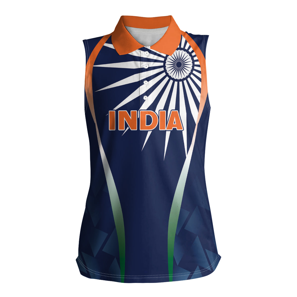India Cricket World Cup 2024 Women Sleeveless Polo Shirt Men In Blue Dynamic - Wonder Print Shop