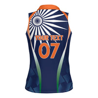 India Cricket World Cup 2024 Women Sleeveless Polo Shirt Men In Blue Dynamic - Wonder Print Shop