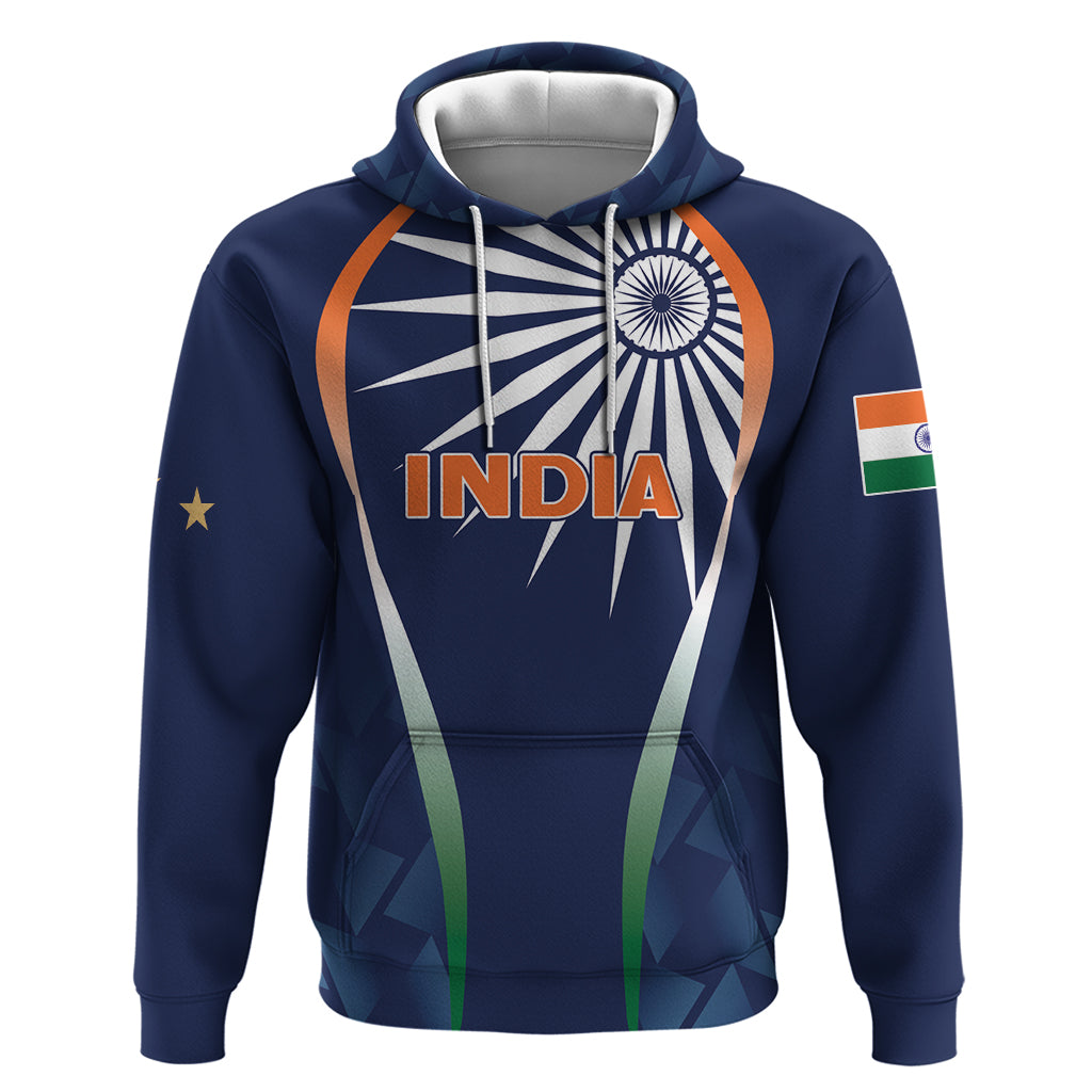 India Cricket World Cup 2024 Zip Hoodie Men In Blue Dynamic - Wonder Print Shop