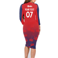 England Cricket World Cup 2024 Family Matching Long Sleeve Bodycon Dress and Hawaiian Shirt Seamless Inspiration LT7 - Wonder Print Shop