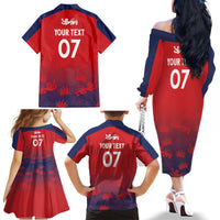 England Cricket World Cup 2024 Family Matching Off The Shoulder Long Sleeve Dress and Hawaiian Shirt Seamless Inspiration - Wonder Print Shop