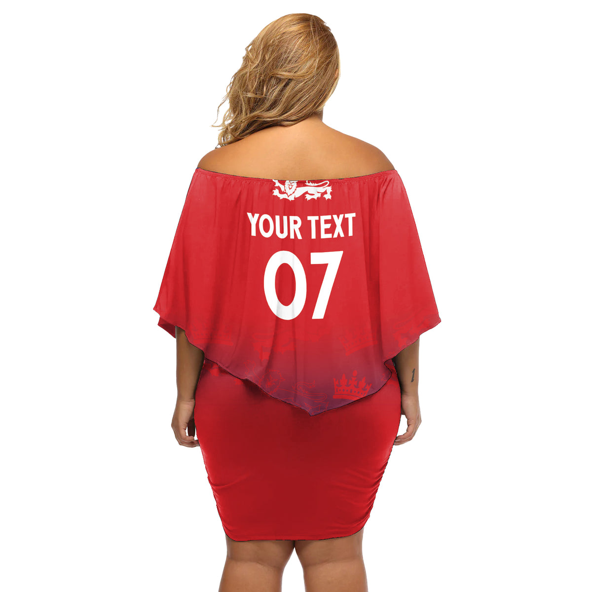 England Cricket World Cup 2024 Off Shoulder Short Dress Seamless Inspiration - Wonder Print Shop