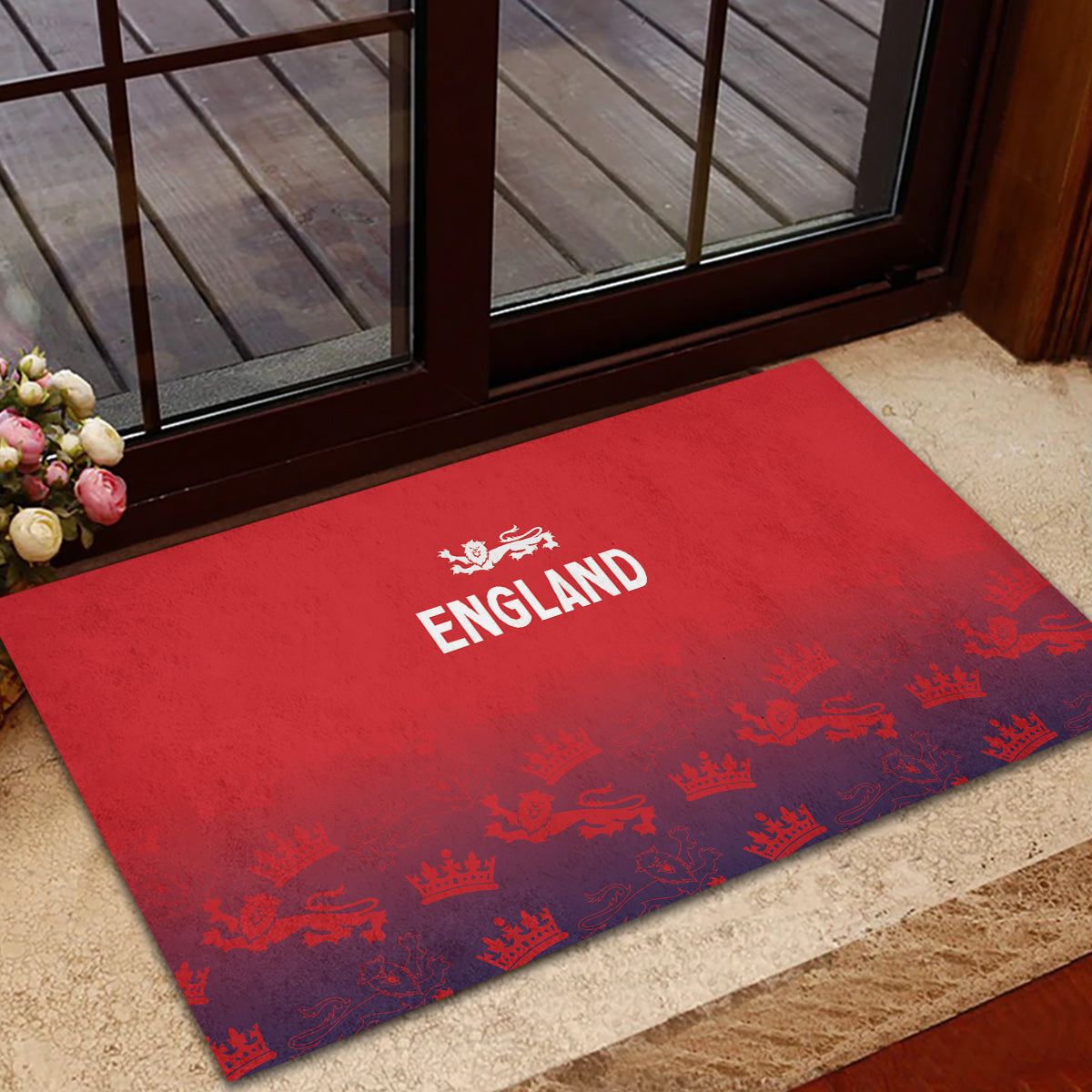 England Cricket World Cup 2024 Rubber Doormat Seamless Inspiration - Wonder Print Shop
