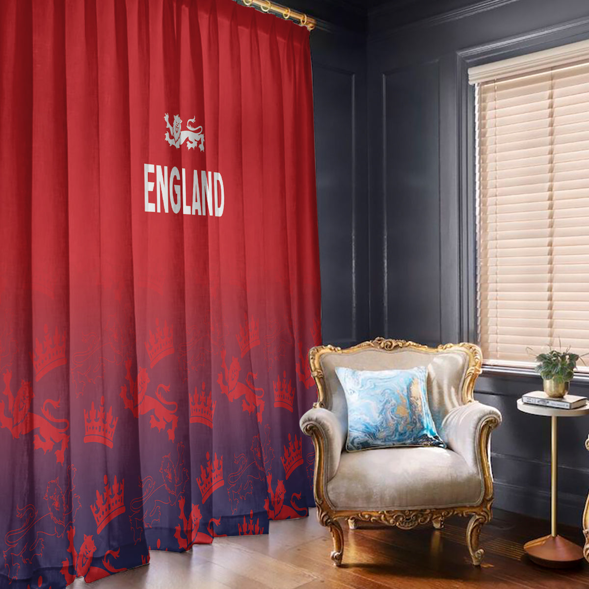 England Cricket World Cup 2024 Window Curtain Seamless Inspiration - Wonder Print Shop
