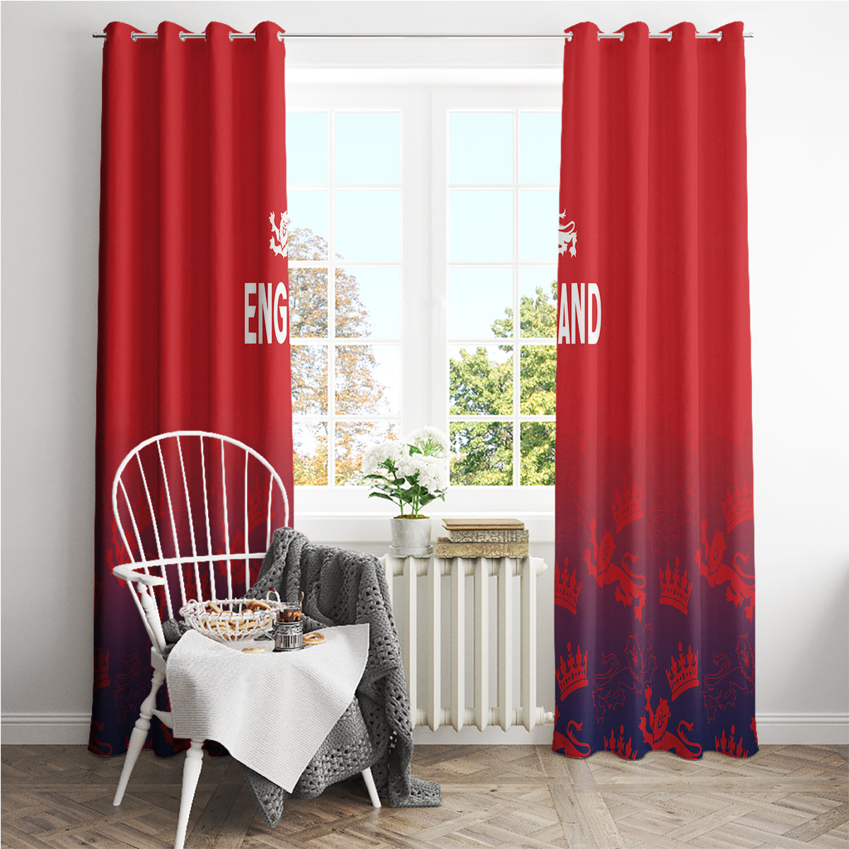 England Cricket World Cup 2024 Window Curtain Seamless Inspiration - Wonder Print Shop
