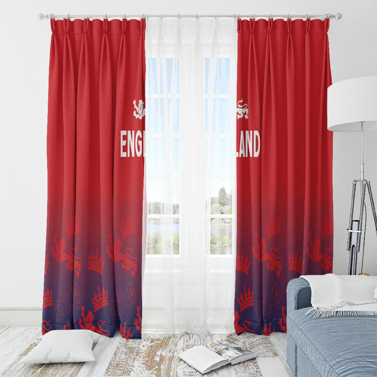 England Cricket World Cup 2024 Window Curtain Seamless Inspiration - Wonder Print Shop