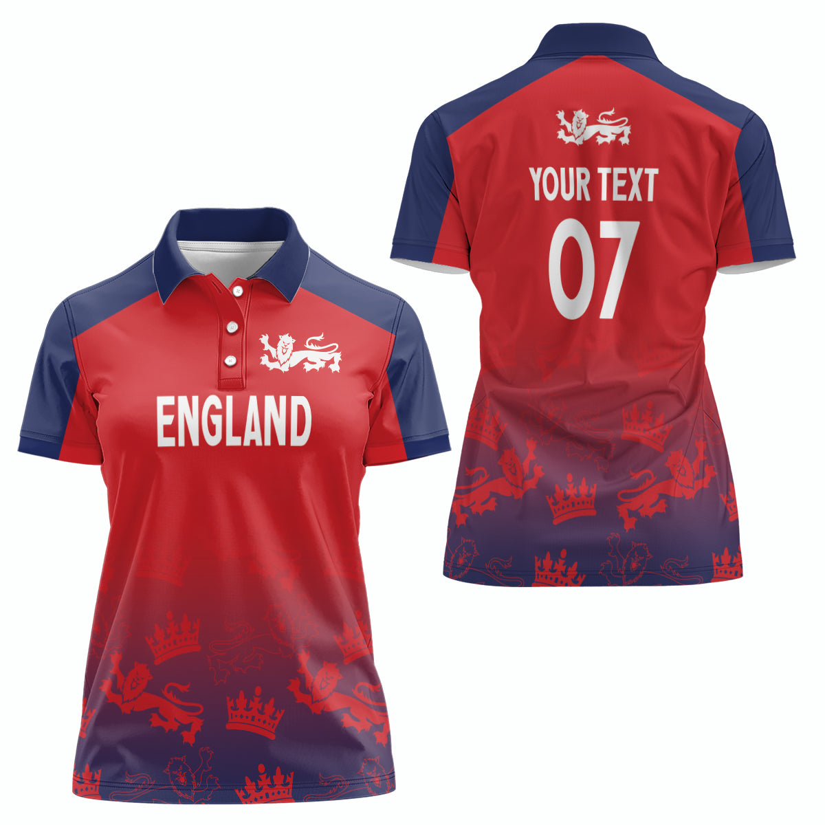 England Cricket World Cup 2024 Women Polo Shirt Seamless Inspiration - Wonder Print Shop