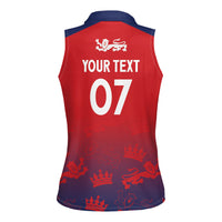 England Cricket World Cup 2024 Women Sleeveless Polo Shirt Seamless Inspiration - Wonder Print Shop