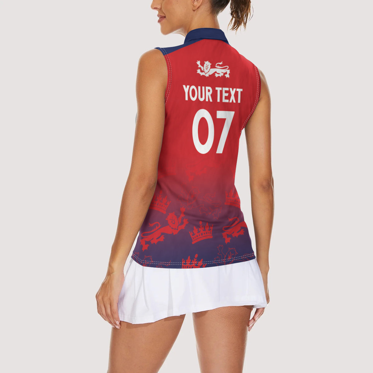 England Cricket World Cup 2024 Women Sleeveless Polo Shirt Seamless Inspiration - Wonder Print Shop