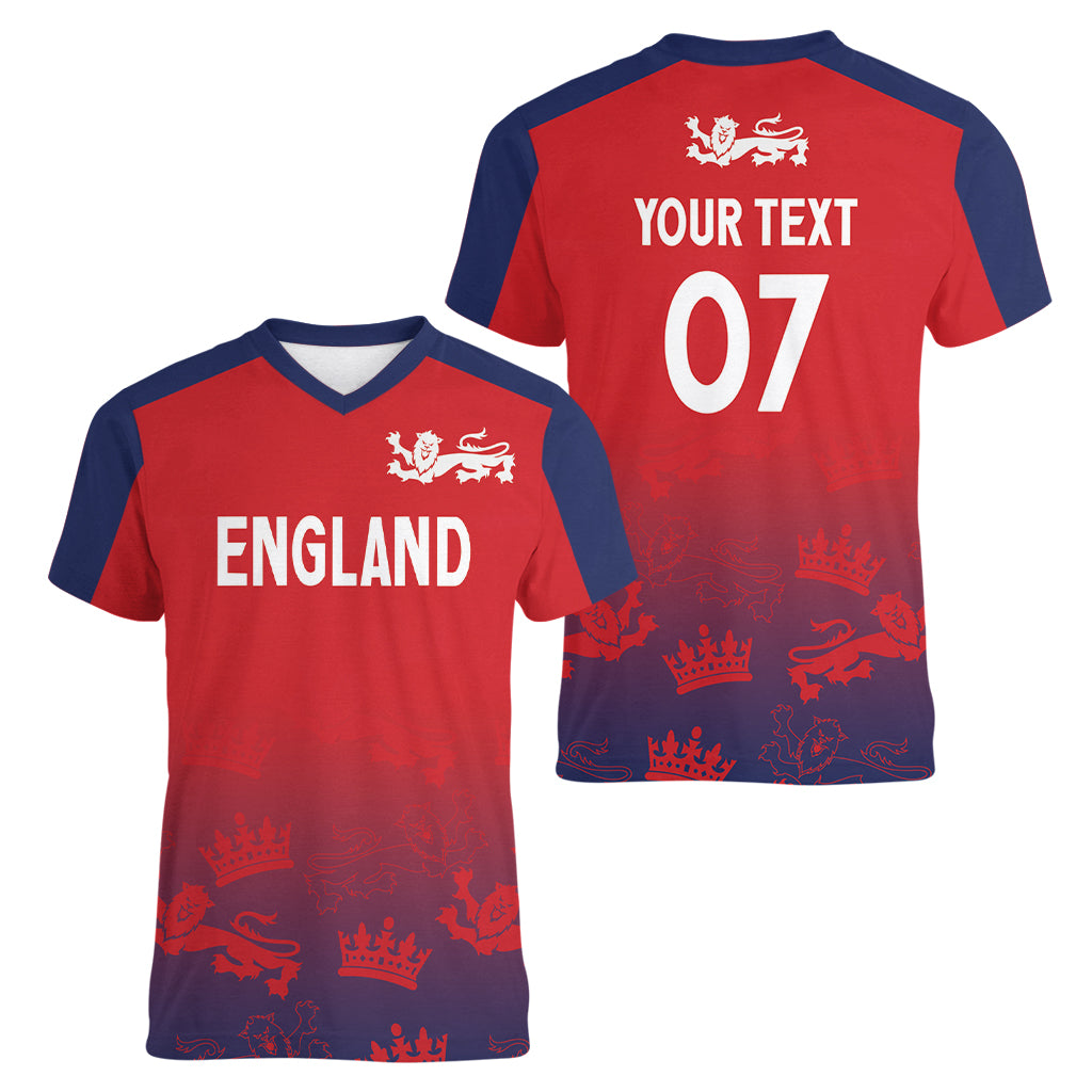 England Cricket World Cup 2024 Women V-Neck T-Shirt Seamless Inspiration - Wonder Print Shop