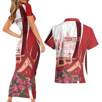 Inhobbok Malta Personalized Couples Matching Short Sleeve Bodycon Dress and Hawaiian Shirt Valetta Scenery