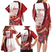 Inhobbok Malta Personalized Family Matching Long Sleeve Bodycon Dress and Hawaiian Shirt Valetta Scenery