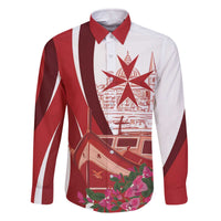 Inhobbok Malta Personalized Family Matching Off The Shoulder Long Sleeve Dress and Hawaiian Shirt Valetta Scenery