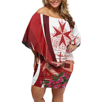 Inhobbok Malta Personalized Family Matching Off Shoulder Short Dress and Hawaiian Shirt Valetta Scenery