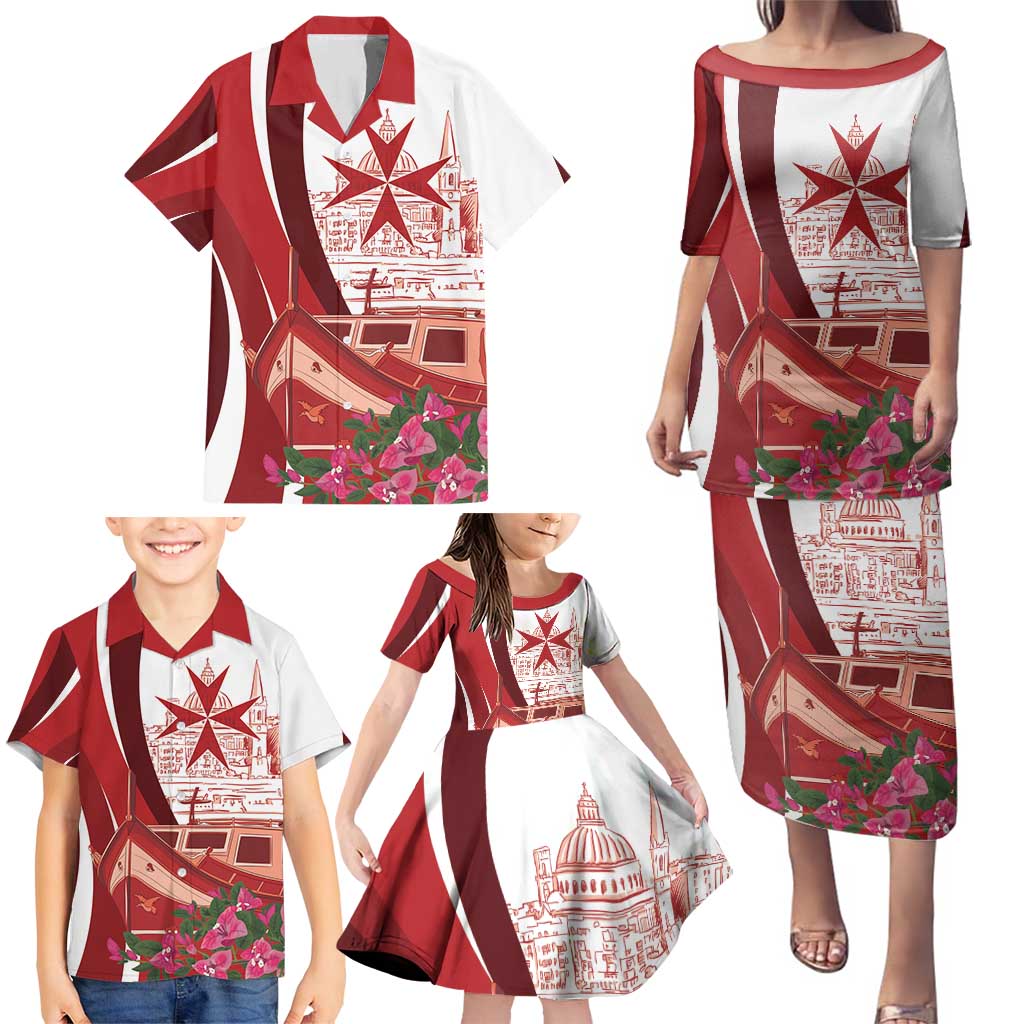Inhobbok Malta Personalized Family Matching Puletasi and Hawaiian Shirt Valetta Scenery