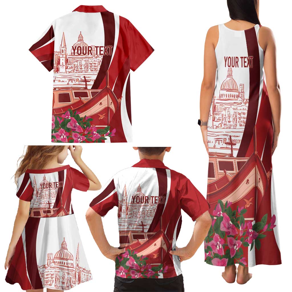 Inhobbok Malta Personalized Family Matching Tank Maxi Dress and Hawaiian Shirt Valetta Scenery