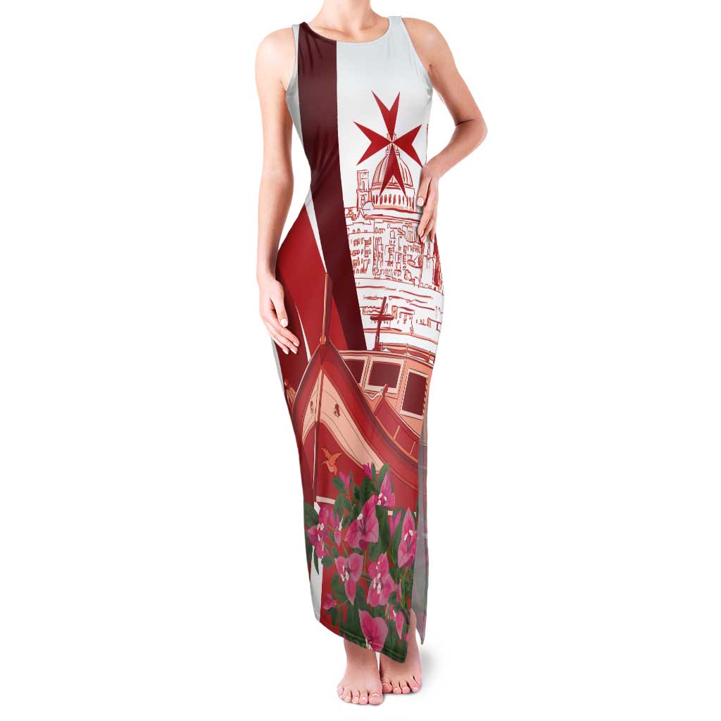 Inhobbok Malta Personalized Family Matching Tank Maxi Dress and Hawaiian Shirt Valetta Scenery