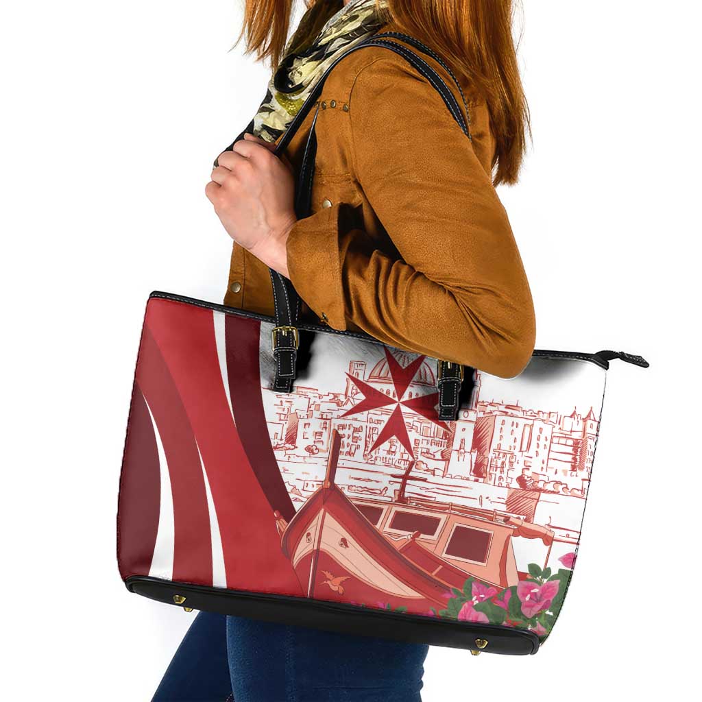 Inhobbok Malta Leather Tote Bag Valetta Scenery