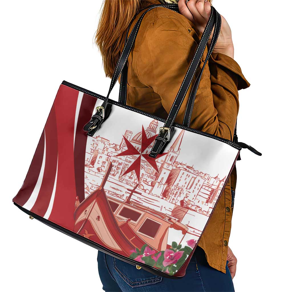 Inhobbok Malta Leather Tote Bag Valetta Scenery