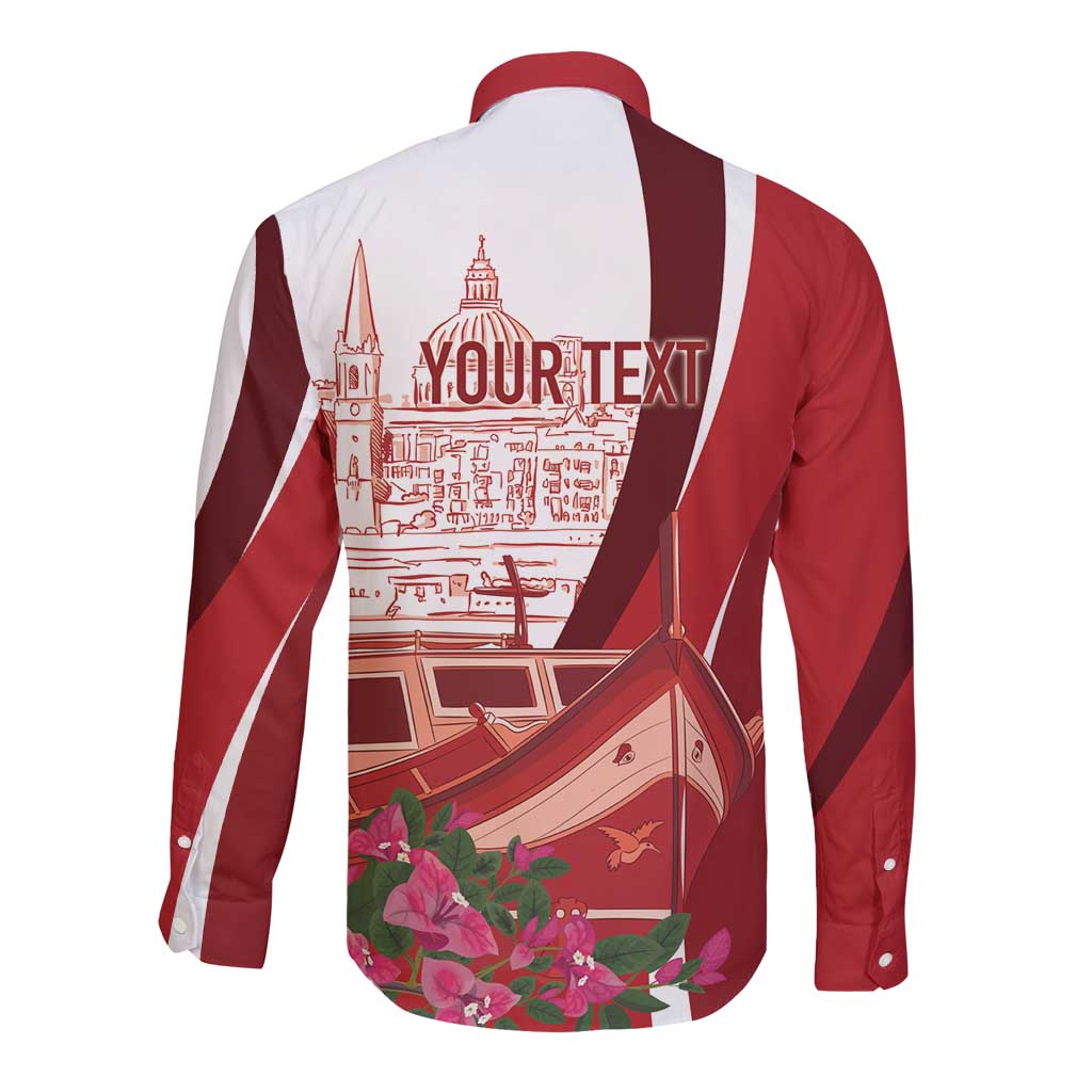 Inhobbok Malta Personalized Long Sleeve Button Shirt Valetta Scenery