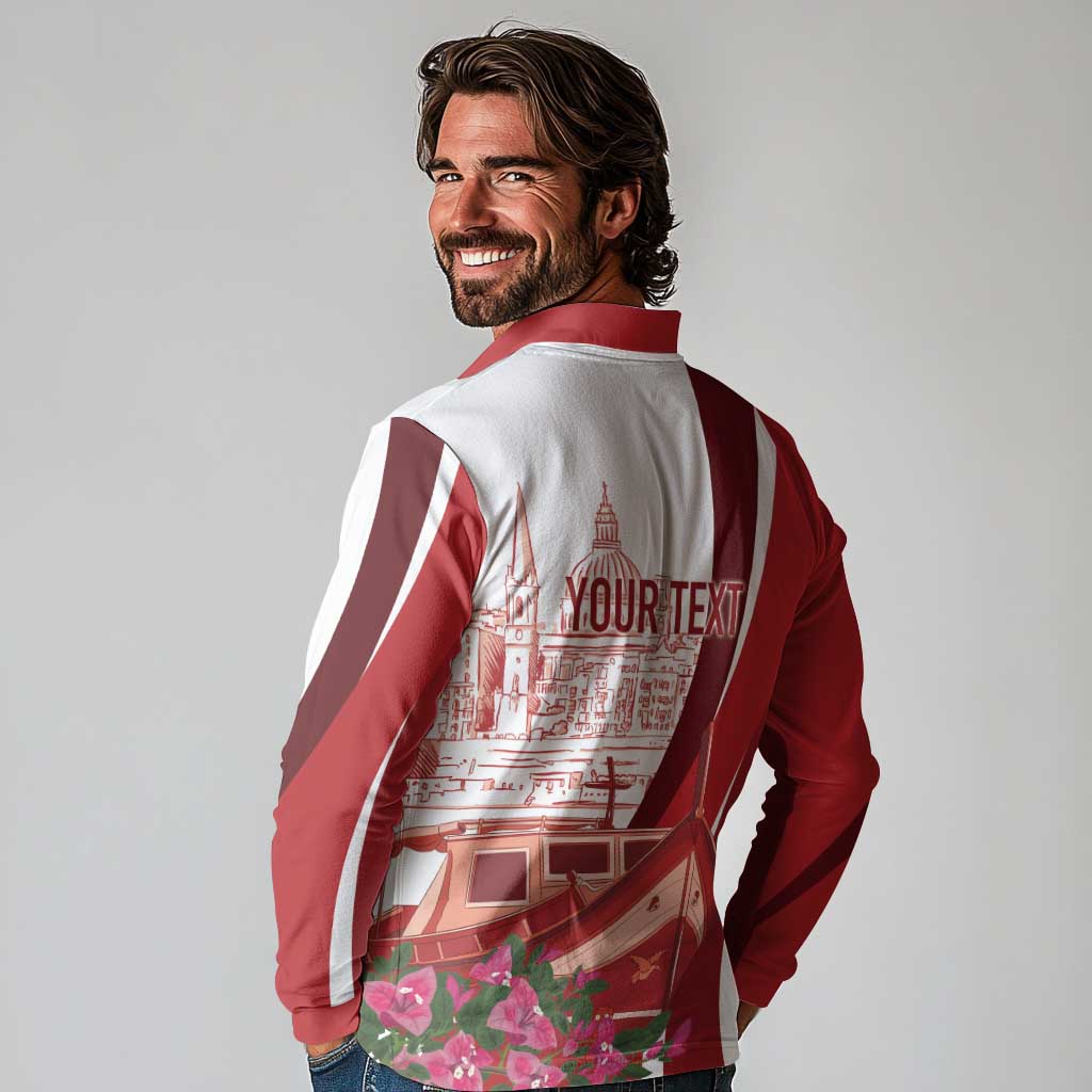 Inhobbok Malta Personalized Long Sleeve Polo Shirt Valetta Scenery