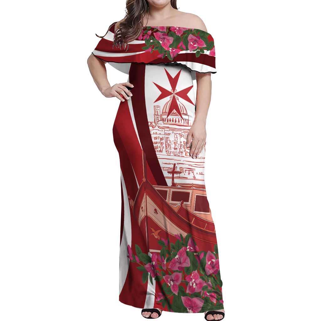 Inhobbok Malta Personalized Off Shoulder Maxi Dress Valetta Scenery