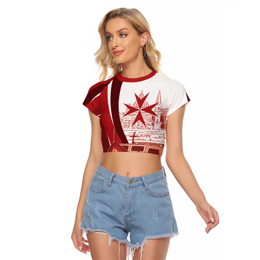 Inhobbok Malta Personalized Raglan Cropped T Shirt Valetta Scenery