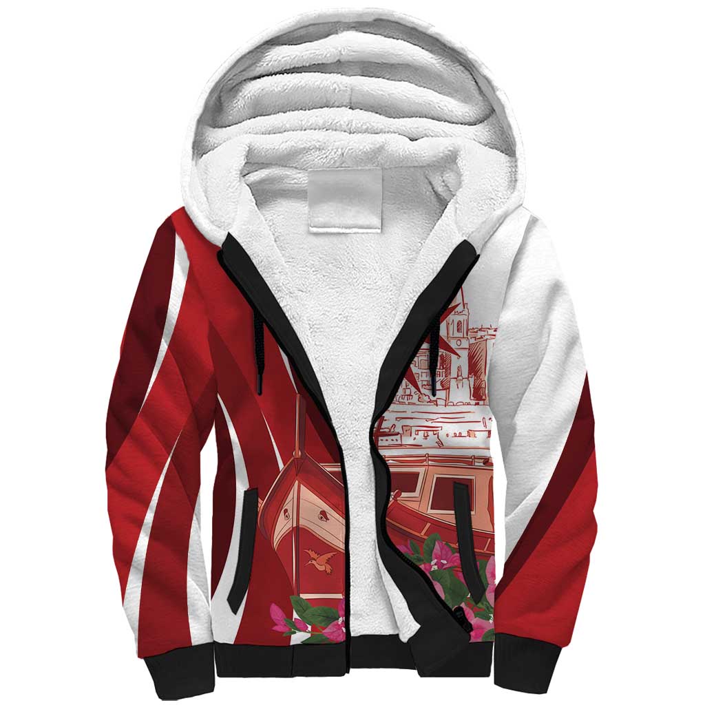 Inhobbok Malta Personalized Sherpa Hoodie Valetta Scenery